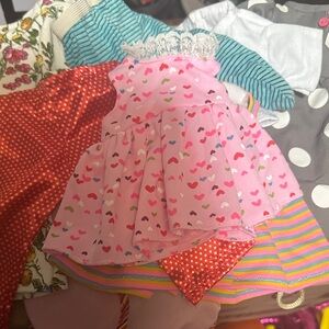 Pink Heart Patterned Doll clothes bundle